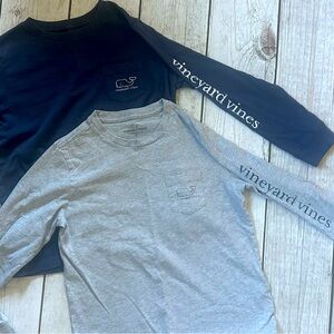 🐳Lot of 2 Vinyard Vines Boys Size 7 Long Sleeve Shirts Excellent Condition🐳